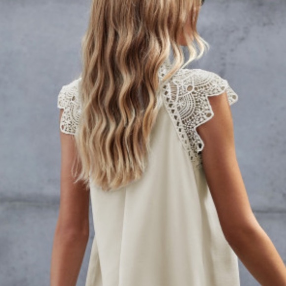 Unique Boho Crochet Lace Ivory Spring Blouse - Picture 6 of 10